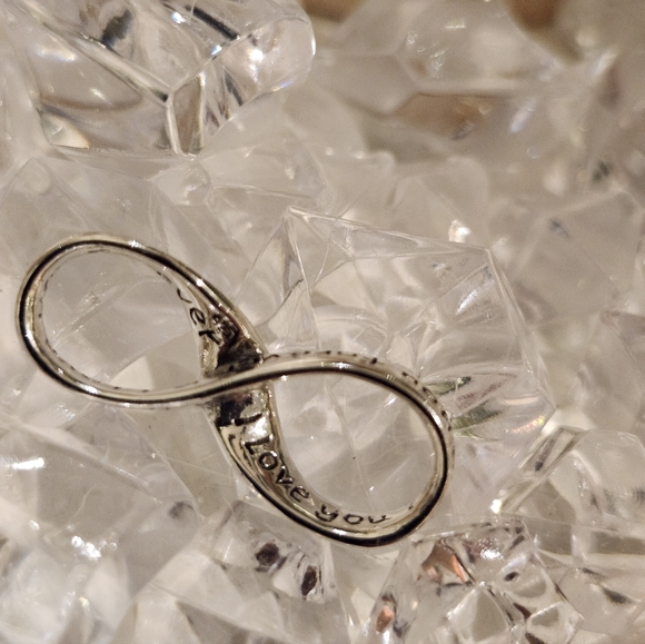 New! Sterling Silver 925 I Love You Forever Infinity Pendant Necklace & Chain - Picture 3 of 7